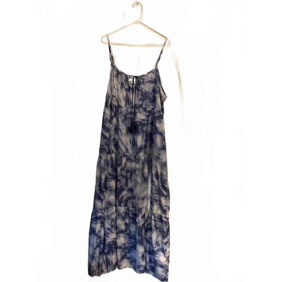 Beautiful Tiered Indigo Wash  Maxi Dress   Summer VacationSize XL - Picture 1 of 10
